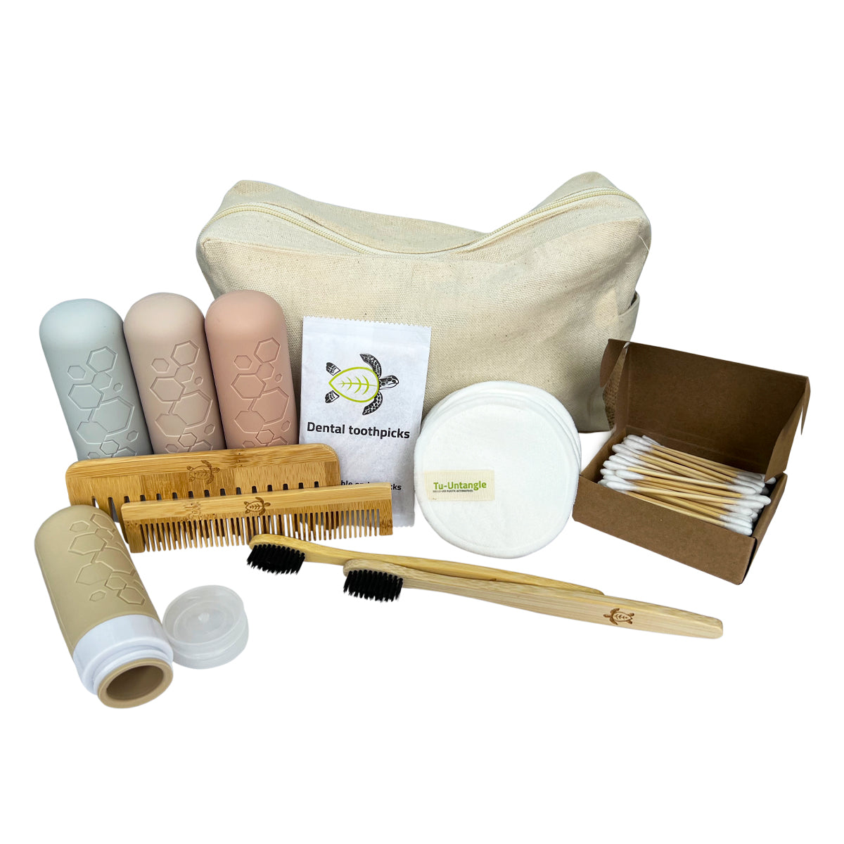 eco friendly travel toiletries light colour